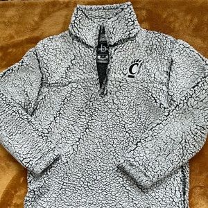 University of Cincinnati Fuzzy Oversized Quarter Zip-Up